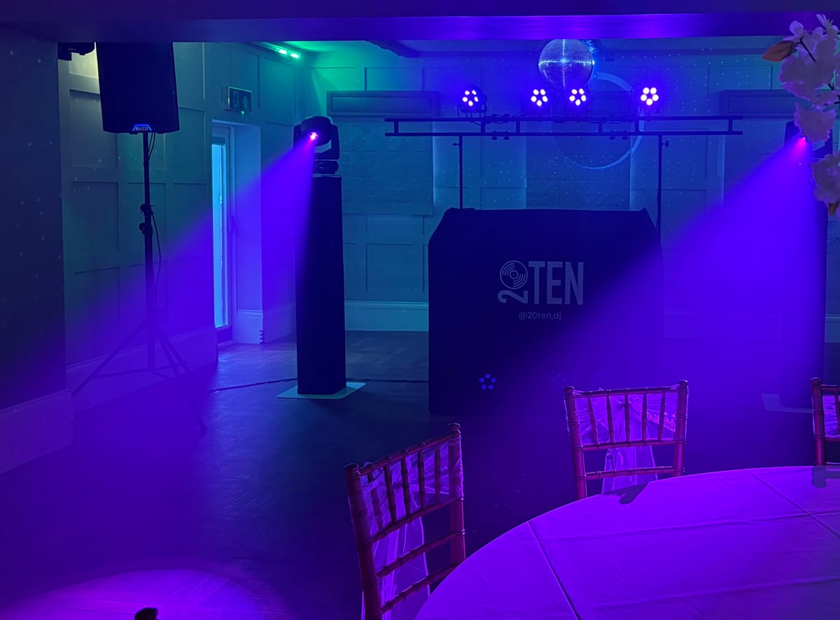 Guests dancing with their hands in the air in front of the 20TEN DJ booth
